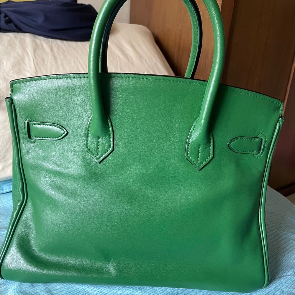 Hermes Birkin 30 Swift Green Vert Bengale PHW Bag - Picture 12 of 13